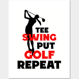 FUNNY Sports Golf Quote Red Black Posters and Art